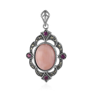 Zilveren hanger met een roze opaal (Annette classic) 1435IG
