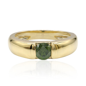 Gouden ring met een groene VS1 diamant (Annette) 1466LL