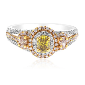 Gouden ring met SI2 Fancy Diamanten (CIRARI)  1496BE