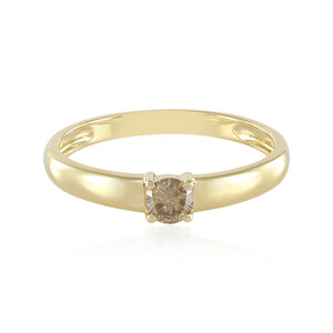 9K I3 Champagne Diamond Gold Ring 1560XJ