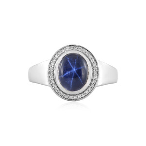 Blue Star Sapphire Silver Ring 1875DD