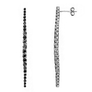 Black Spinel Silver Earrings 1960GS