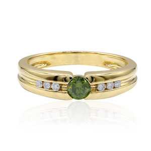 Gouden ring met een groene VS1 diamant (Annette) 2184UD