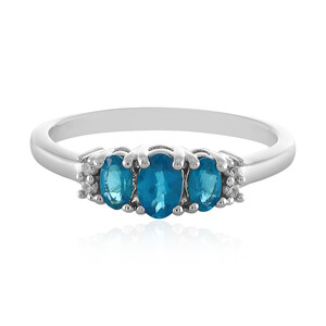 Neon Blue Apatite Silver Ring 2306DP