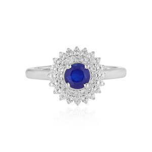 Royal Blue Spinel Silver Ring 2312YQ