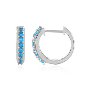 Zilveren oorbellen met neon blauwe apatieten 2404FK