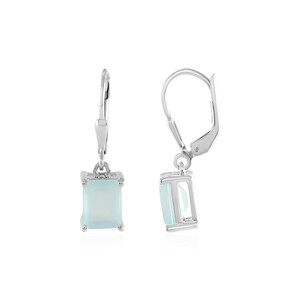 Aqua Chalcedony Silver Earrings 2592KT