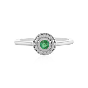 Russian Emerald Silver Ring 2896BZ