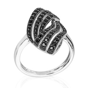 Zilveren ring met zwarte spinelstenen 2916XQ