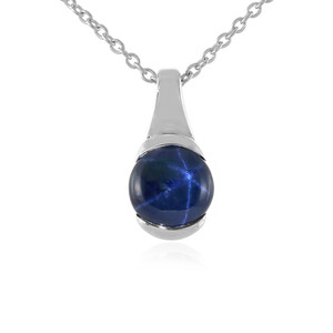 Blue Star Sapphire Silver Necklace 2945HL