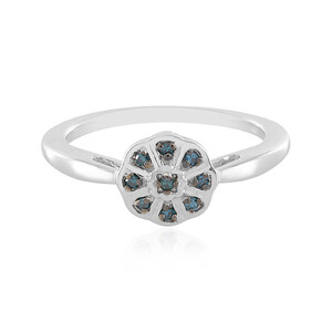 I2 Blue Diamond Silver Ring 2958PC