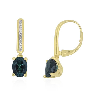 9K Brazilian Indicolite Gold Earrings 3005JQ