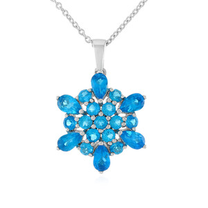 Neon Blue Apatite Silver Necklace 3092DI