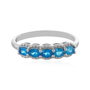 Zilveren ring met neon blauwe apatieten 3106KP
