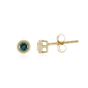 9K Sky blue I4 diamond Gold Earrings 3166CG