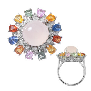 Pink Chalcedony Silver Ring 3187JP