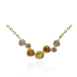 Yellow Sapphire Silver Necklace 3242TH