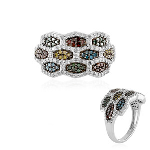 I3 Blue Diamond Silver Ring 3308XY
