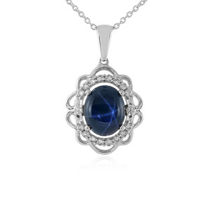 Blue Star Sapphire Silver Necklace 3512IX