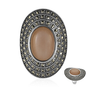 Zilveren ring met een Perzik Maansteen (Annette classic) 3557HX