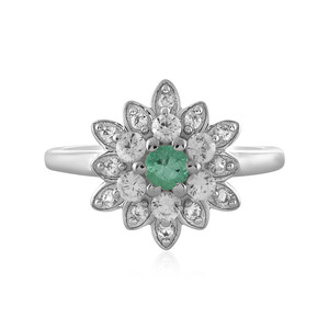 Russian Emerald Silver Ring 3640FX
