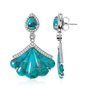 Boucles d'oreilles en argent et Turquoise bleue de Mohavie (Dallas Prince Designs)