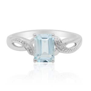 Zilveren ring met een hemel-blauwe topaas 3832RQ