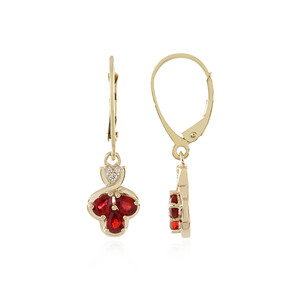 9K Tanzanian Ruby Gold Earrings 3886IV
