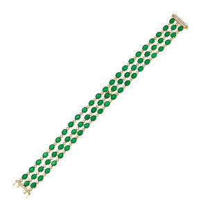 14K AAA Zambian Emerald Gold Bracelet (CIRARI)