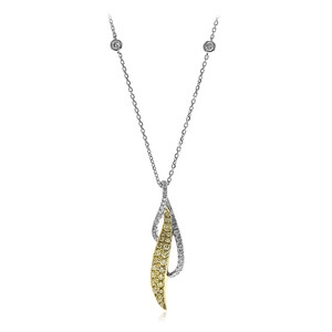 Gouden halsketting met gele S12 diamanten (CIRARI) 3903BO