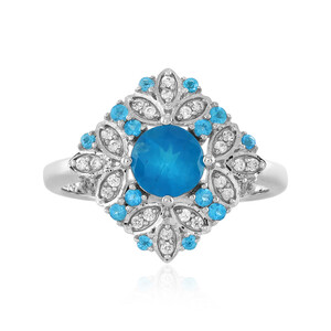 Neon Blue Apatite Silver Ring 3941DW