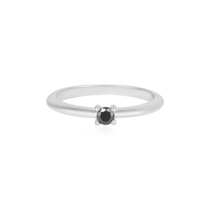 Zilveren ring met een zwarte diamant 4048VX