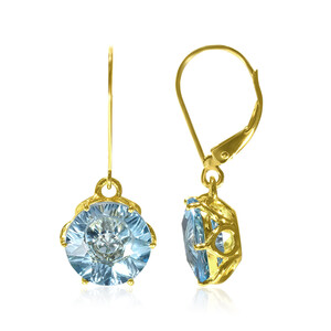 9K Swiss Blue Topaz Gold Earrings (Glenn Lehrer) 4068XK