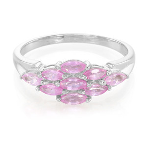 Pinkfarbener Ceylon-Saphir-Silberring 4155NX