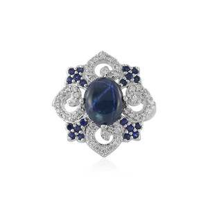 Blue Star Sapphire Silver Ring 4203UK