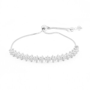 Zilveren armband met witte topaasstenen 4254FO