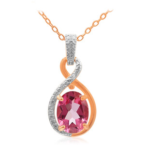 Pink Topaz Silver Necklace 4752IY