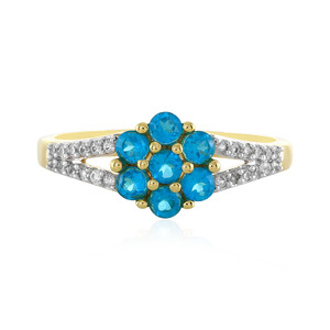 Neon Blue Apatite Silver Ring 4776AS
