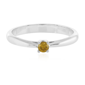 Zilveren ring met een I1 Gele DIamant 4875GK