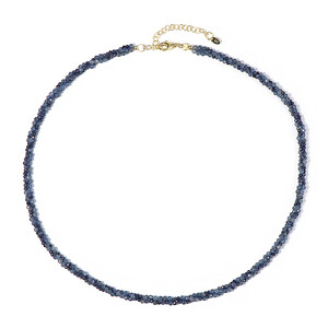 Zilveren halsketting met blauwe saffieren 4927DL