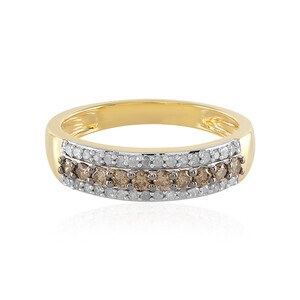 I3 Champagne Diamond Silver Ring 5041EI