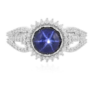 Blue Star Sapphire Silver Ring 5267WQ