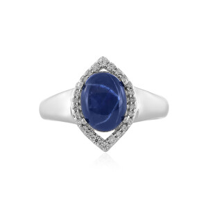 Blue Star Sapphire Silver Ring 5362HM