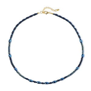 Royal Blue Hematite Silver Necklace 5444NV