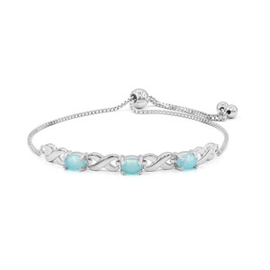 Caribbean Blue Opal Silver Bracelet 5698CA