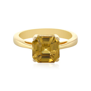Zilveren ring met een Gele Zirkoon 5811EL