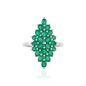 Zilveren ring met Groene onyxen 5830YD