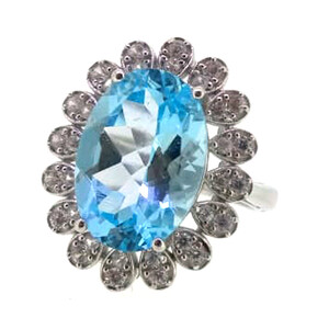 Zilveren ring met een hemel-blauwe topaas 5963US