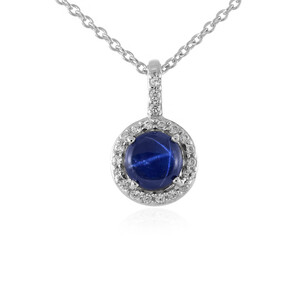 Blue Star Sapphire Silver Necklace 6142QH