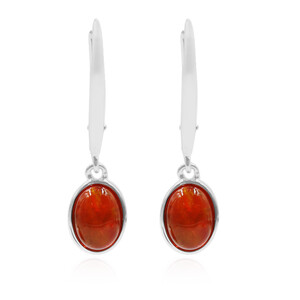 Zilveren oorbellen met Oranje Ethiopische Opalen 6308HA